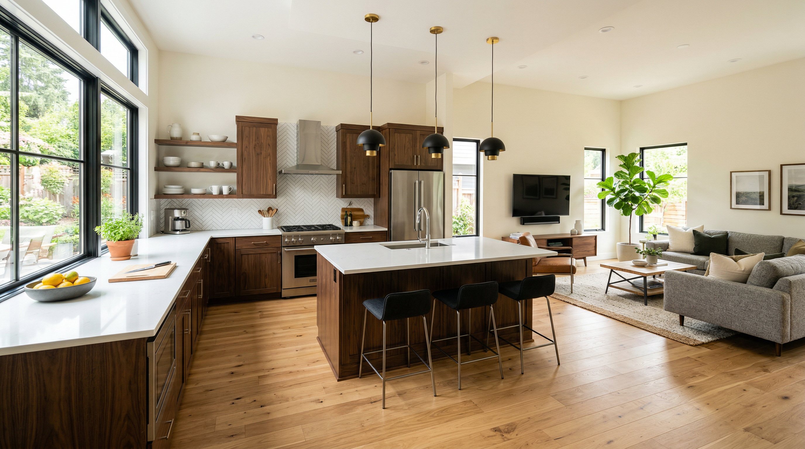 Restored interior of a Mora Homes renovation